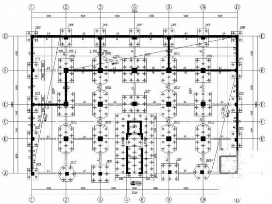 12层桩基础框剪结构商业楼结构CAD施工图纸（6度抗震） - 2