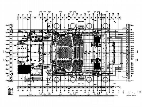 知名高校现代风格2层礼堂建筑方案设计CAD图纸（高14.4m）(平面图) - 3