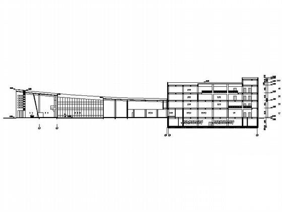 汽车交易场A1交易大厅建筑方案设计CAD图纸（高21.4m）(平面图) - 2