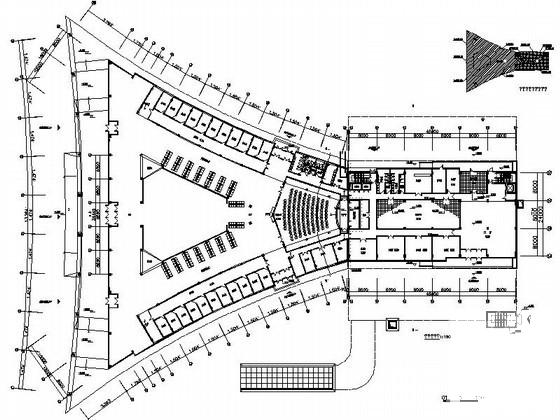 汽车交易场A1交易大厅建筑方案设计CAD图纸（高21.4m）(平面图) - 3