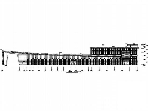汽车交易场A1交易大厅建筑方案设计CAD图纸（高21.4m）(平面图) - 4