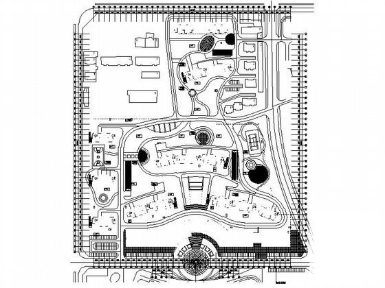 上1层住宅楼区地下车库建筑方案设计CAD图纸（总面积64087平米）(防烟分区) - 1