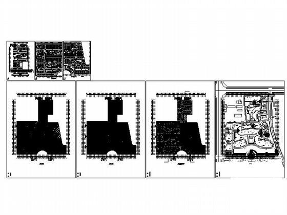 上1层住宅楼区地下车库建筑方案设计CAD图纸（总面积64087平米）(防烟分区) - 3