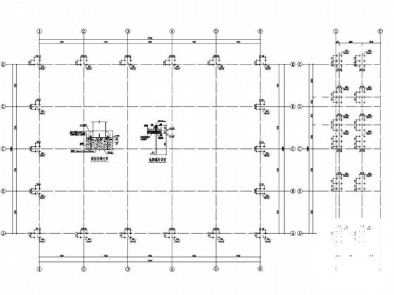 8度抗震单层钢结构置景棚结构CAD施工图纸（独立基础） - 2