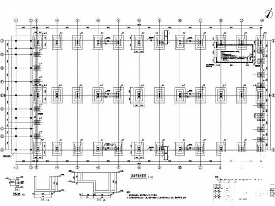 地上单层独立基础钢结构置景棚结构CAD施工图纸（8度抗震） - 1