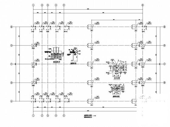 地上单层独立基础钢结构置景棚结构CAD施工图纸（8度抗震） - 2
