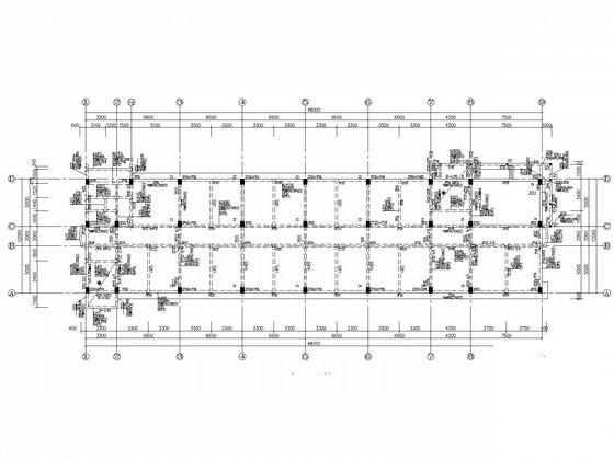 4层框架实验楼结构CAD施工图纸(桩基础)(梁钢筋图) - 1