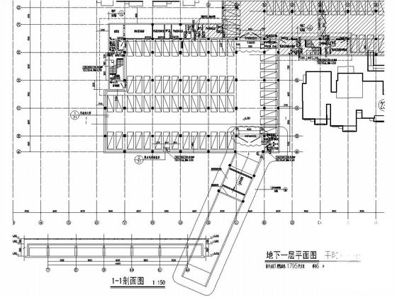928个车位大型框架结构地下车库结构图纸（建筑图纸） - 5