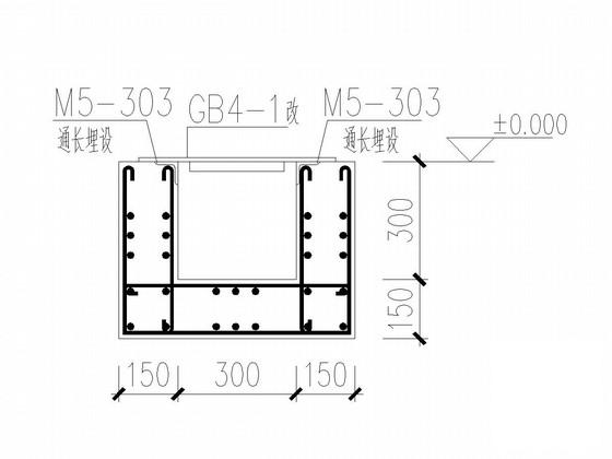 七个剪力墙结构废水监测站结构CAD施工图纸(平面布置图) - 4