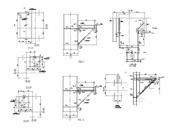 单层综合管架结构工业厂房CAD施工图纸（钢结构）(平面布置图) - 3