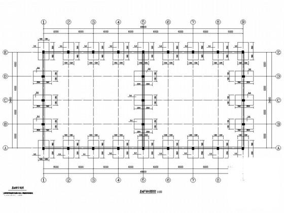 22米跨单层排架结构平房仓结构CAD施工图纸（独立基础）(钢筋混凝土柱) - 1