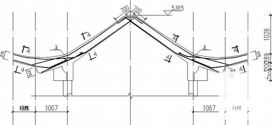 仿古四角亭及景观长廊结构CAD施工图纸(平面布置图) - 3