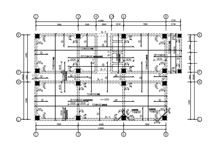 9层框剪结构宾馆结构设计CAD施工方案图纸 - 1