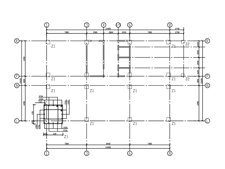 9层框剪结构宾馆结构设计CAD施工方案图纸 - 2