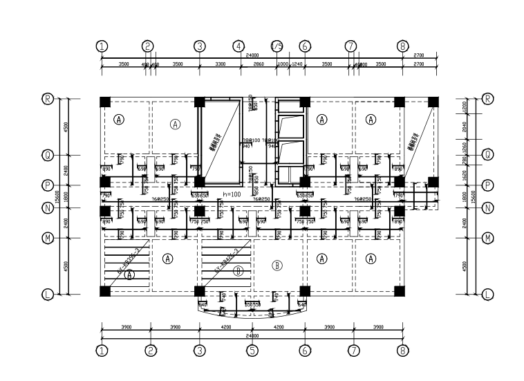 9层框剪结构宾馆结构设计CAD施工方案图纸 - 4
