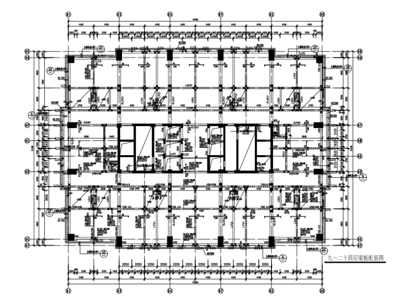 地上24层框架核心筒结构商务楼结构CAD施工图纸 - 1