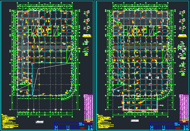 地上24层框架核心筒结构商务楼结构CAD施工图纸 - 2