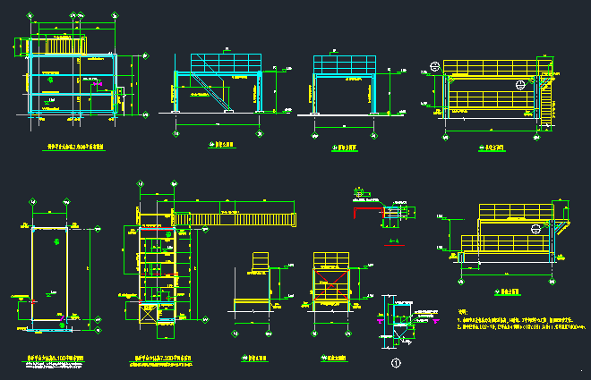工业设备基础图纸（锅炉、管廊、钢框架、桁架） - 1