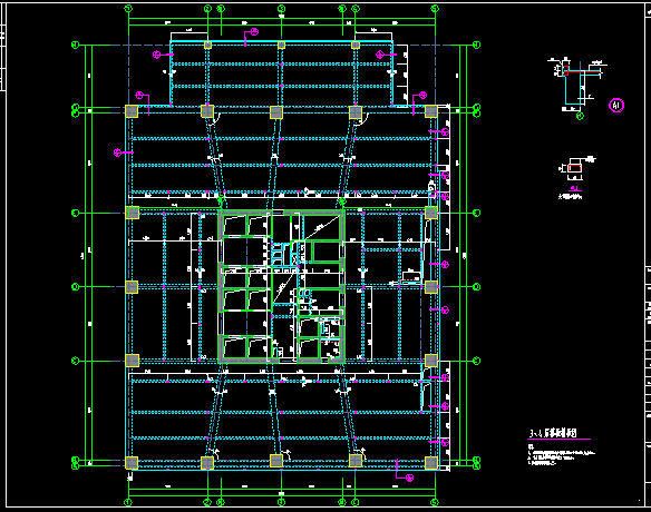 150m框架-核心筒39层办公楼结构CAD施工图纸 - 3