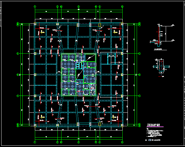 150m框架-核心筒39层办公楼结构CAD施工图纸 - 4