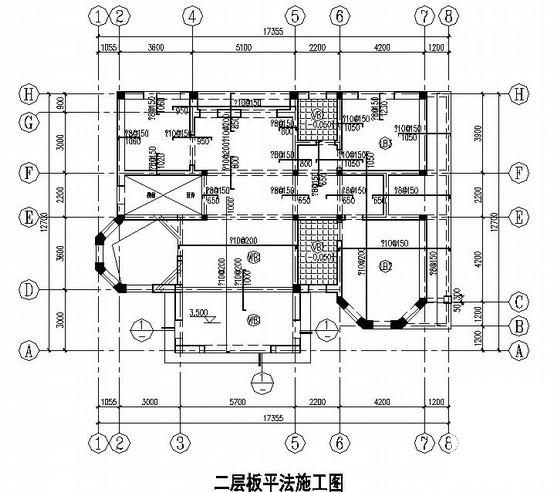 2层砖混结构别墅结构CAD施工图纸（条形基础） - 1