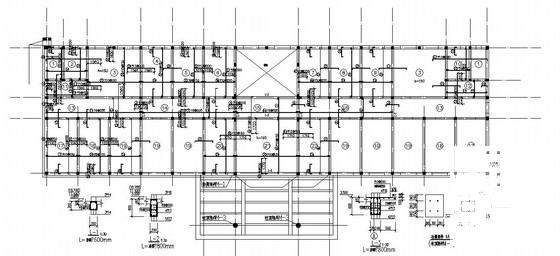 2层砌体结构办公楼结构CAD施工图纸（条形基础）(平面布置图) - 1