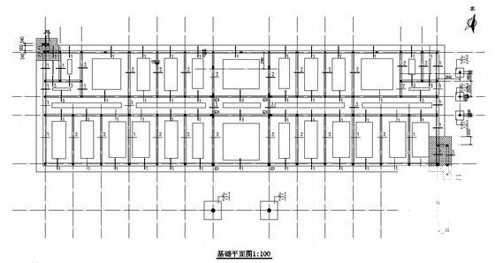 2层砌体结构办公楼结构CAD施工图纸（条形基础）(平面布置图) - 2