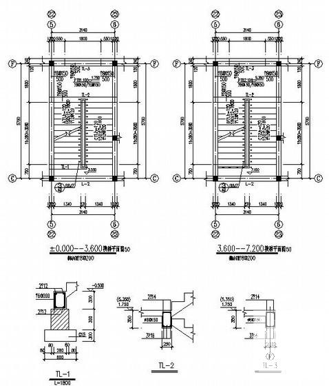 2层砌体结构办公楼结构CAD施工图纸（条形基础）(平面布置图) - 4