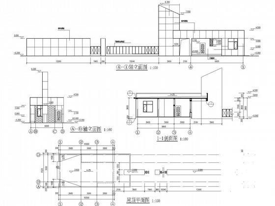 6度抗震单层门卫砖混结构CAD施工图纸(建施) - 1