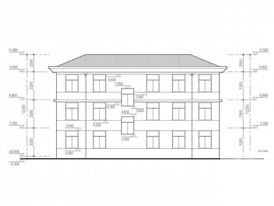 3层条形基础砌体办公楼建筑、结构CAD施工图纸 - 1