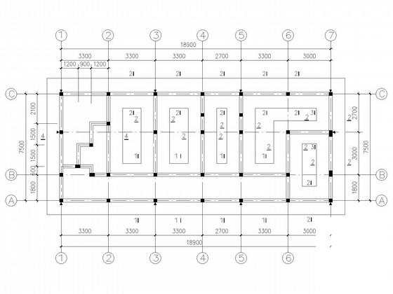 3层条形基础砌体办公楼建筑、结构CAD施工图纸 - 2