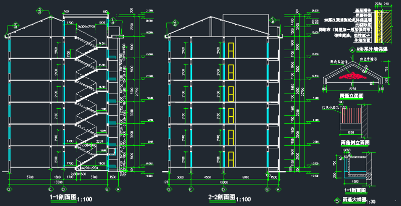 6层框架结构住宅楼建筑结构CAD施工图纸 - 3