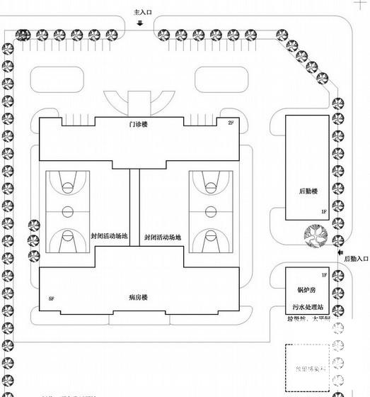 5层150床规模精神卫生专科医院建筑图纸（现代风格，结构CAD施工图纸） - 3