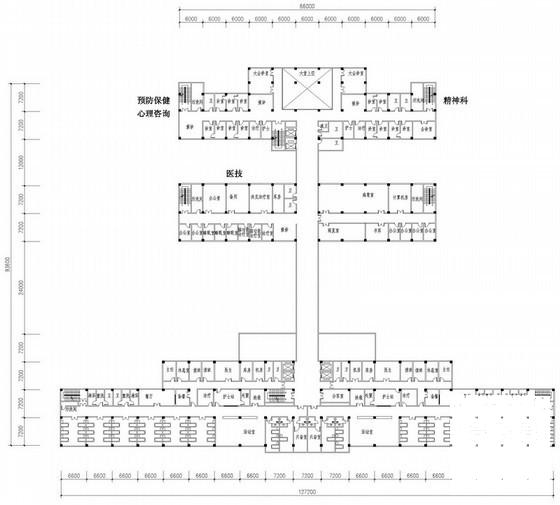 5层300床规模精神卫生专科医院建筑CAD图纸（钢筋混凝土结构） - 2