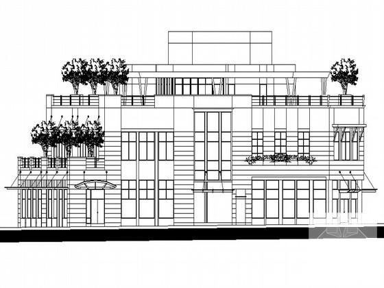 现代城商业综合体商业建筑B建筑CAD图纸(玻璃雨棚) - 1