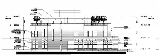 现代城商业综合体商业建筑B建筑CAD图纸(玻璃雨棚) - 2