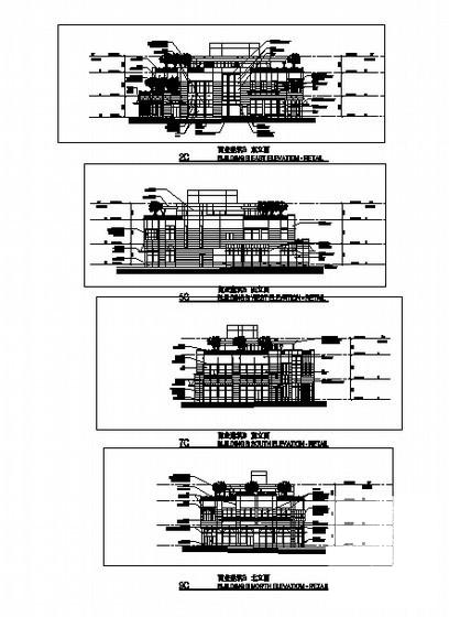 现代城商业综合体商业建筑B建筑CAD图纸(玻璃雨棚) - 3