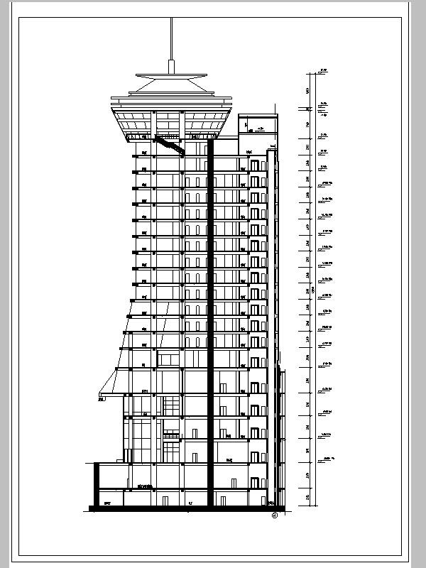 3套四星级酒店建筑设计CAD施工图纸（钢筋混凝土结构框架剪力墙） - 1