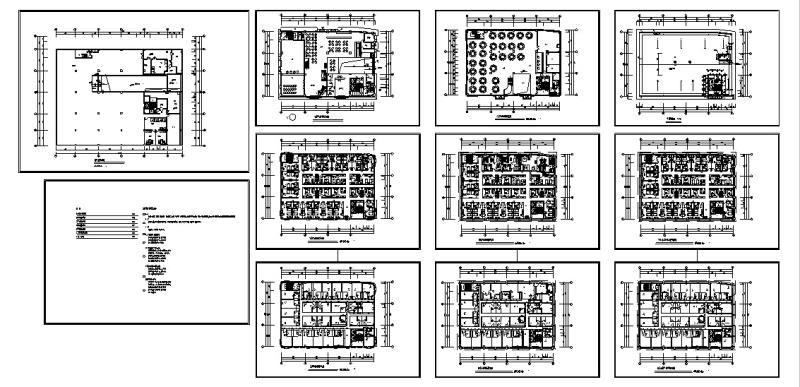 精美的10套宾馆酒店建筑初设CAD施工图纸（钢筋混凝土结构框架剪力墙） - 4