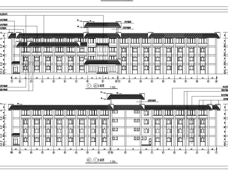 最新整理的3套宾馆酒店建筑设计CAD施工图纸（钢筋混凝土结构框架剪力墙） - 1