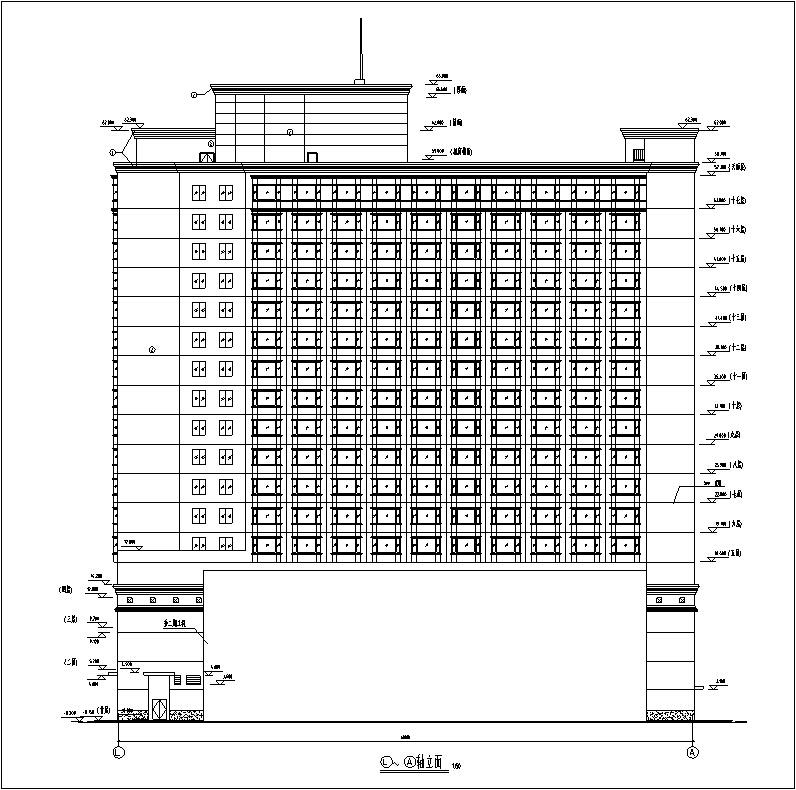 最新整理的3套宾馆酒店建筑设计CAD施工图纸（钢筋混凝土结构框架剪力墙） - 4