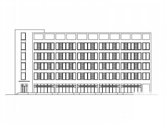 国产汽车品牌广场5层商业楼建筑CAD图纸（现代风格） - 1