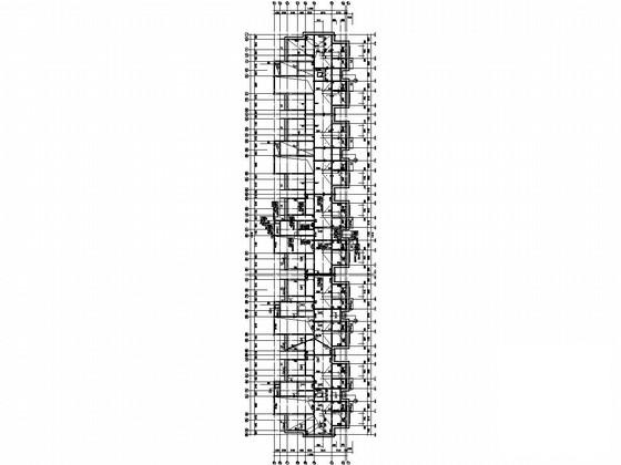 6层砖混结构住宅楼项目结构CAD施工图纸（条形基础）(平面布置图) - 1