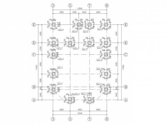 8度抗震儿童活动室加层改造框架结构CAD施工图纸(平面布置图) - 2