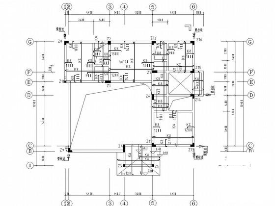 4层独立基础剪力墙结构别墅结构CAD施工图纸 - 3