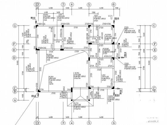 4层独立基础剪力墙结构别墅结构CAD施工图纸 - 4