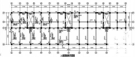 独立基础5层商住楼底框抗震墙结构CAD施工图纸 - 1
