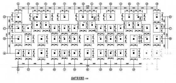 6度抗震6层框架结构住宅楼结构CAD施工图纸(平面布置图) - 1