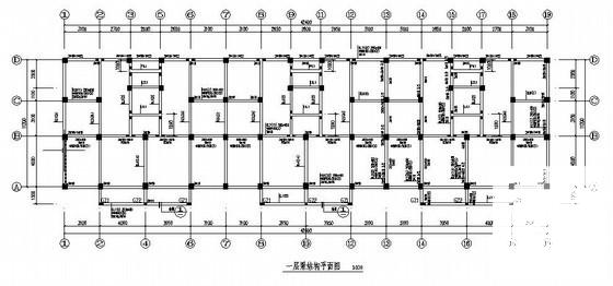 6度抗震6层框架结构住宅楼结构CAD施工图纸(平面布置图) - 2
