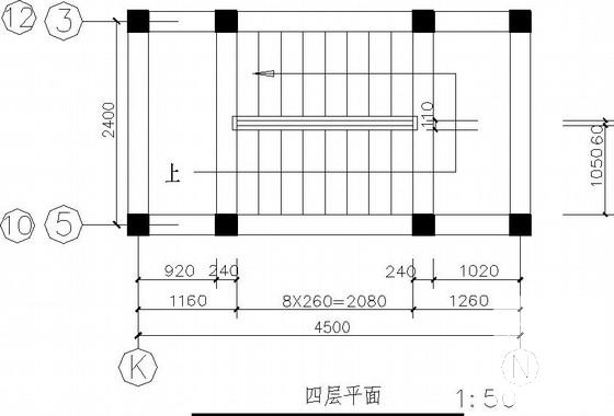 4层中学教师周转房砖混结构CAD施工图纸 - 4